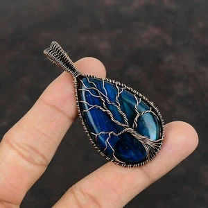 Gift For Her Copper Neon Flash Labradorite Wire Wrapped Tree Of Life 2.6" - Picture 1 of 6