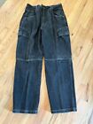 FUBU Cargo Jeans 38x34 The Collection Y2K 90s Wide Leg Black