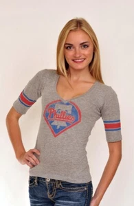 Philadelphia Phillies Trainer in Grey Top for Women - Picture 1 of 2
