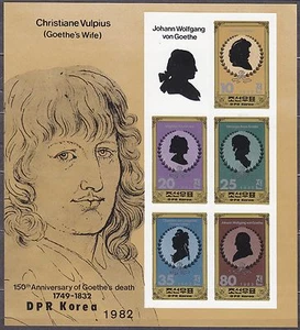 KOREA Pn. 1982 MNH** SC#2203a/e Sheet, Johann von Goethe (1749-1832), Imp. - Picture 1 of 1