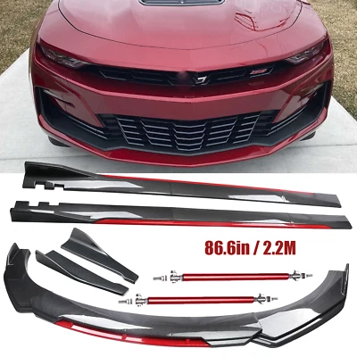 Front Bumper Lip Spoiler Body Kit Carbon Fiber For 2015 Chevrolet Camaro E - Изображение 1 из 4