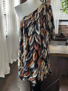 Anthropologie Jaloux Hazel Leaf Print Silk Dress Size Small - Picture 1 of 6