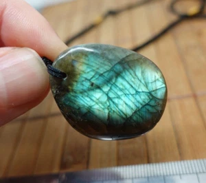 Pendentif grosse LABRADORITE + cordon reglable collier reiki de protection - Picture 1 of 5