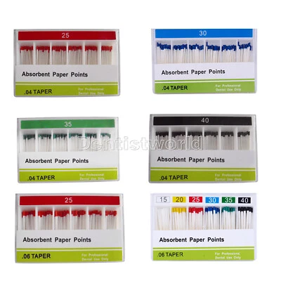 Dental Endo Cotton Fiber Absorbent Paper Points PP0.04 /0.06 15-40# 25# 30# 35# - Image 1 of 4