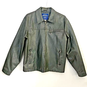 Aeropostale Bomber Jacket Dark Brown Vegan Leather Men's Large Vintage Grunge - Picture 1 of 7