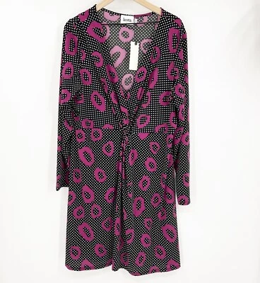 Nuevo con etiquetas Vestido Leota Tejido Elástico Frontal Anudado Lunares Talla Grande 3L Foto 1 de 4