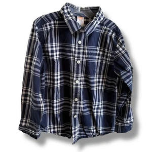 Gymboree Blue & White Button Down Shirt Classic Style Hometown Hero Plaid S 5-6 - Picture 1 of 3