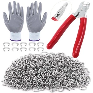1001Pcs 3/8'' Hog Rings and Hog Ring Plier Kit, 1000Pcs Galvanized Hog Rings ... - Picture 1 of 7