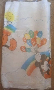 VTG 1970 Disney Mickey Mouse Party Paper Table Cover Birthday 54x96 4" Tear - Picture 1 of 13