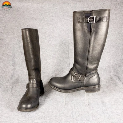 Botas de Lluvia Bogs McKenna Cuero Negro Media Pantorrilla Impermeables Para Mujer Talla 9 Foto 1 de 4