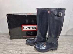 Hunter Original Gloss W23616 Gummi Gummistiefel Uk 6 Gummistiefel Damen Navy  - Bild 1 von 23