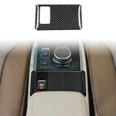 For BMW i3 2013-2022 Center Electronic Parking Brake Panel Stickers Carbon Fiber - image 1 of 4