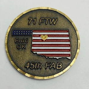 Challenge Coin 71 FTW 45th FAB Enid OK Partners in the Sky - Picture 1 of 2
