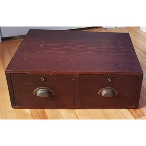 Catálogo de tarjetas archivador de madera grande vintage - Imagen 1 de 8