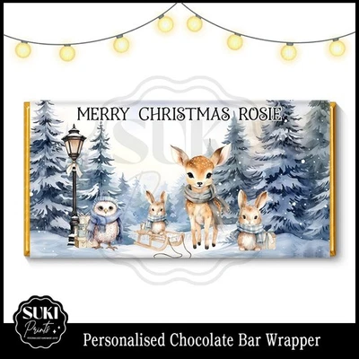 SUKI PRINTS Personalised Chocolate Bar Galaxy Wrapper. Christmas Eve Box Stocking Filler