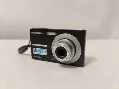 Olympus FE-360 8MP Digital Camera Black Complete Case Battery Memory Card 16 GB✅ - Image 1 of 4