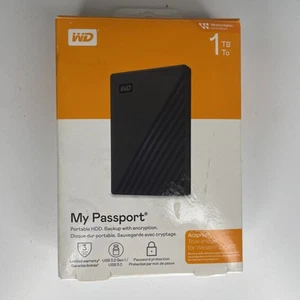 Western Digital My Passport WDBYVG001088KWESN 1TB,External,2.5 inch Hard Drive - Afbeelding 1 van 2