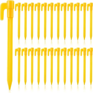 24 Pack Plastic Tent Stakes 5.7 Inch Heavy Duty Canopy Anchoring Pegs Plastic Te - Picture 1 of 7