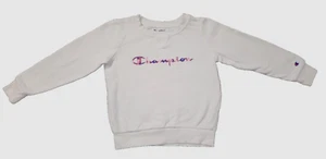 Champion Girls Authentic Athleticwear White Pink Purple Sweatshirt Youth Sz 6X - Picture 1 of 5