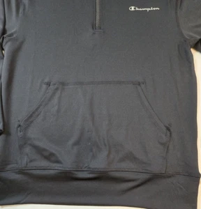 Champion All-Day MVP 1/4 Zip Hooded Lightweight Men's Pullover Medium NWT Black - Picture 1 of 8