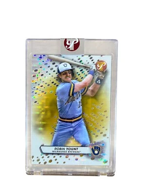 2023 Topps Pristine Robin Yount Encased 24/50  Gold Refractor Parallel SP - Image 1 of 2