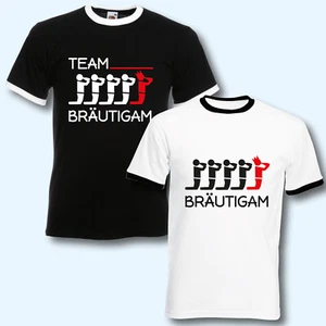 T-Shirt Junggesellenabschied Team Bräutigam T-Shirt JGA schwarz weiß - Bild 1 von 6