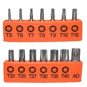 14 Torx Bit Set Torq Hex Star Spanner Tri Wing Screwdriver Tamper Proof Security - Picture 1 of 10