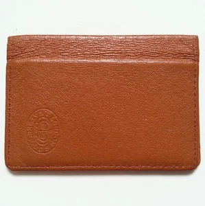 London Leather Goods Brown Faux Leather ID + Credit Card Holder Slim Wallet - Picture 1 of 7
