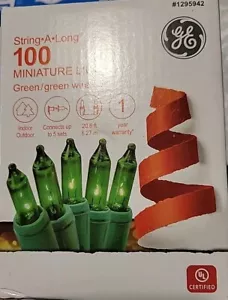 GE String-A-Long 100-Count 20.6-ft GREEN Incandescent Christmas String Lights - Picture 1 of 2