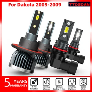 H13 9008 LED Headlight Bulbs 9145 Fog Light 6500K For Dodge Dakota 2005-2009 - Picture 1 of 10