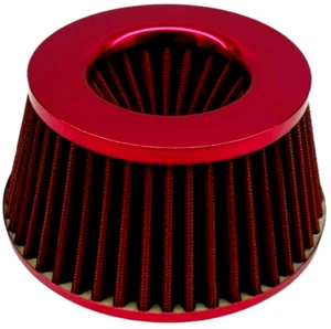 small Short Cone Air Filter 3 3.5 4 inch inlet High Flow slim RED 6x4x4 - Picture 1 of 21