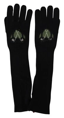 Шерстяные вязаные перчатки BEAYUKMUI с черным сердцем длиной до локтя рукавица один размер 250usd - Изображение 1 из 4