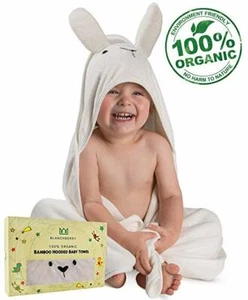 Bamboo Hooded Bath Pool Beach Towel Super Soft Absorbent Organic Baby Toddler - Picture 1 of 9