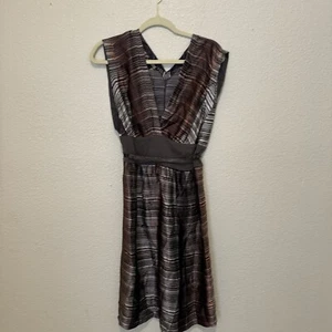Vestido midi Rozae Nichols talla grande 100% seda diseñador de lujo nuevo con etiquetas - Imagen 1 de 5