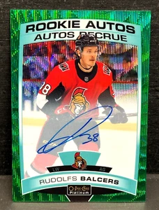 Rudolfs Balcers 2019-20 O-Pee-Chee Platinum Rookie Auto Emerald /10 Senators RC - Picture 1 of 2