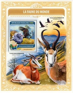 National Animal of Central Africa Stamp Anthropoides Paradiseus S/S MNH #7683 - Picture 1 of 10