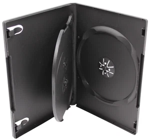 Standard Black DVD 3-Disc Replacement Case 14mm Premium Movie Storage Shell Case - Imagen 1 de 5