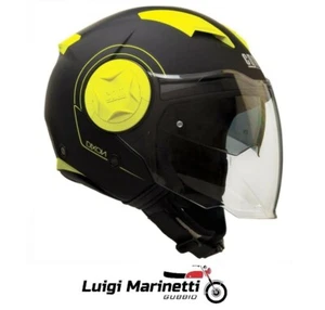 Casco jet d/jet CGM ILLINOIS Dixon Nero Opaco Giallo Fluo Doppia Visiera S 55 56 - Picture 1 of 1