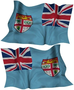 FIJI FLAG DECAL left and right facing FIJIAN  SIZE 100 MM BY 63 MM GLOSS - Foto 1 di 1