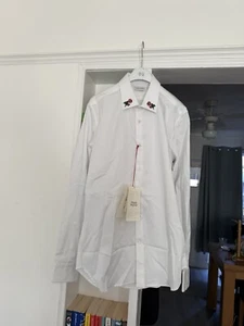 Alexander McQueen McQ Flower Embroidery Shirt size175 92A White - Picture 1 of 7