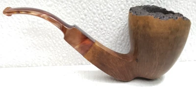 VTG.  RANDY WILEY HANDMADE #91 Wood Tobacco Pipe Feather Freehand USA UNIQUE #11 - Image 1 of 4