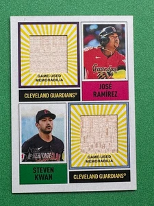 2025 Topps Heritage DPMCR-RK Jose Ramirez Steven Kwan Dual Player Free Shipping - Picture 1 of 2
