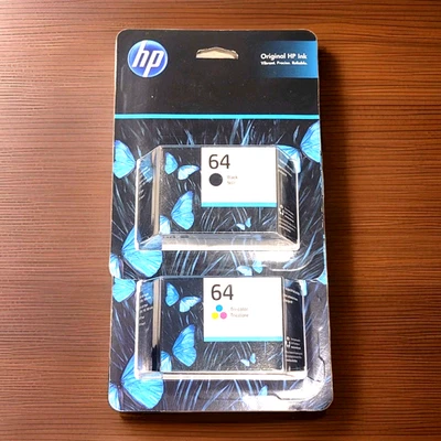 Cartuchos de tinta HP 64 negros y tricolores 2 paquetes combinados - NUEVO - MAYO 2025 - FEBRERO 2026 Foto 1 de 3
