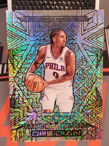 2024-25 Obsidian Tyrese Maxey Electric Etch Vibrant Mojo Flood /1         1 of 1 - Picture 1 of 11