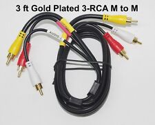 3 ft RCA Gold Plated Composite  Audio Video Cable M to M Recoton TSVG311 New