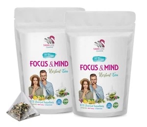 Brain Boosting Blend - FOCUS AND MIND HERBAL TEA - Mind Clarity Infusion 2er Pack - Bild 1 von 7