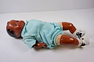 Vintage African American Composition Doll Jointed Arms Eyes Open/Close 18" - Picture 1 of 9