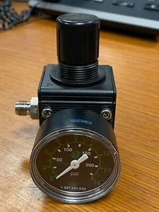 👀 NEW REXROTH PRESSURE CONTROL VALVE W/ GAUGE 0-250 PSI 0-16 BAR 0821302400 - Picture 1 of 8