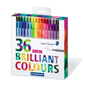 Staedtler Color Pen Set, Set of 36 Assorted Colors (Triplus Fineliner Pens) - Picture 1 of 2
