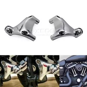 2X Passenger Rear Foot Peg Foot Rests Clamp Mount For Harley 04-13 Sportster XL - Picture 1 of 10
